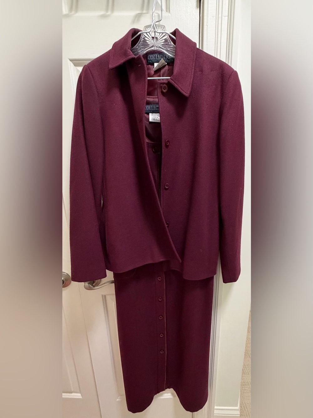 Collection B Women's Plum Blazer and Skirt Set